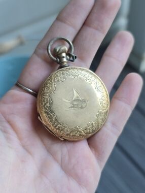 Keystone Watch Company 14k Gold Filled Pocket Watch Scales Of Justice